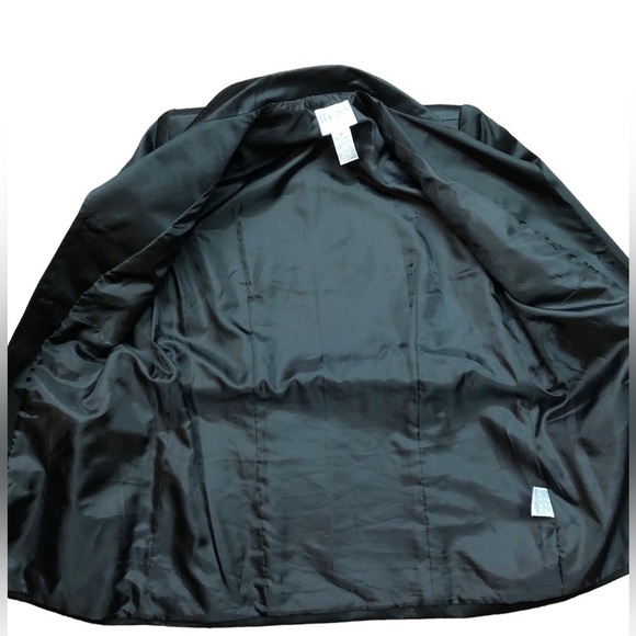 Vintage Black Satin Trench Style Coat by Russ - Picture 7 of 10